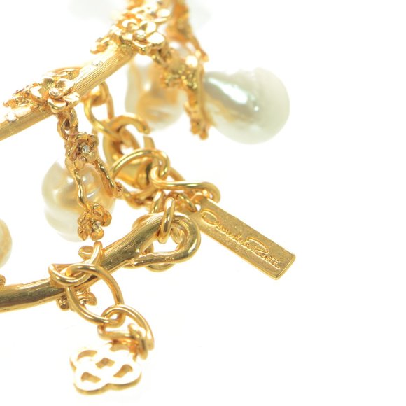 Oscar de la Renta Pearl & Crystal Floral Necklace - Picture 4 of 10